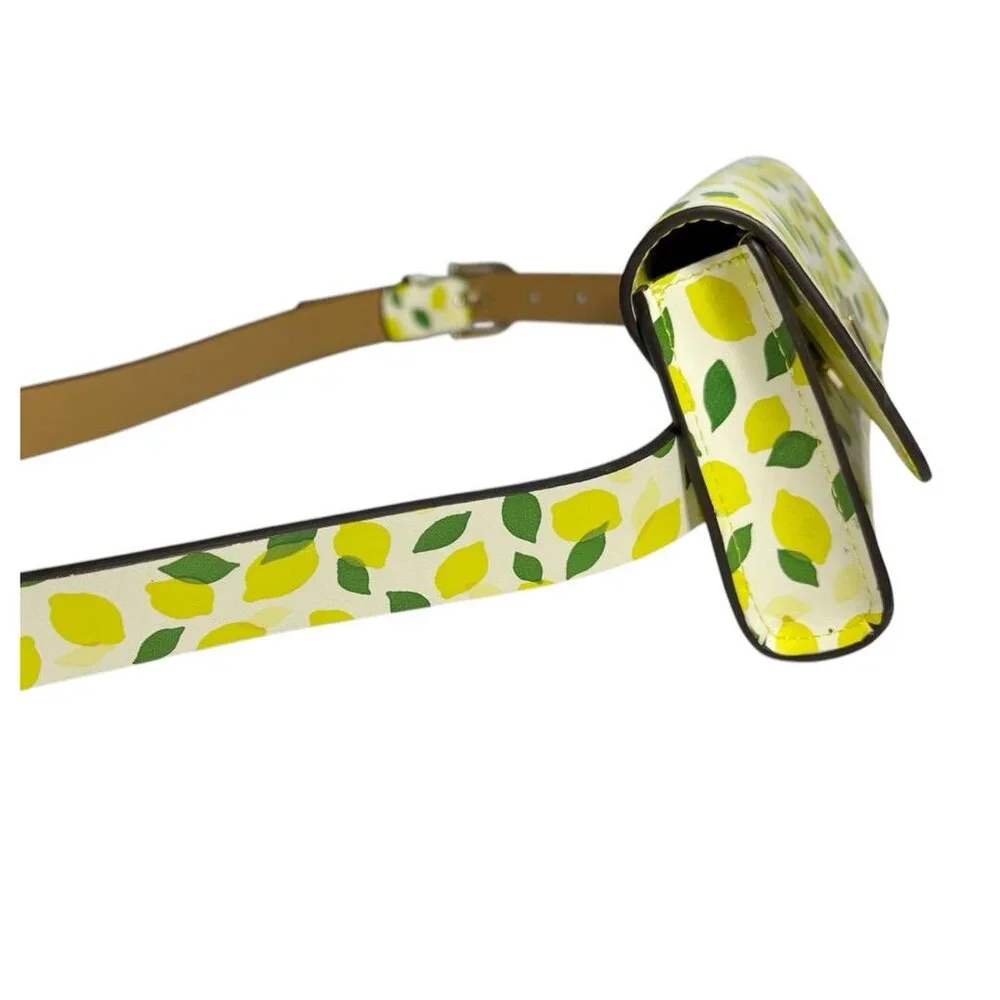 Kate Spade Leather Belt Bag Women's Yellow Lemon Print Cottagecore